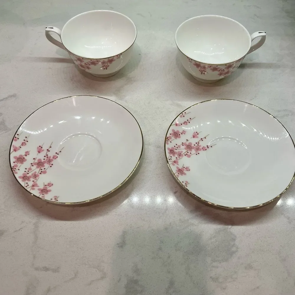 Teavana Sakura Cherry Blossom Holly Bone China 24 KT Filigree Tea Kettle 43 oz - Picture 11 of 16